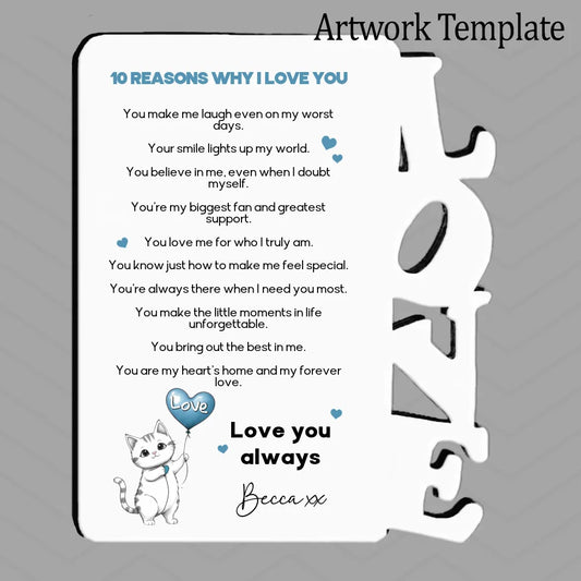 10 reasons why i love you frame template