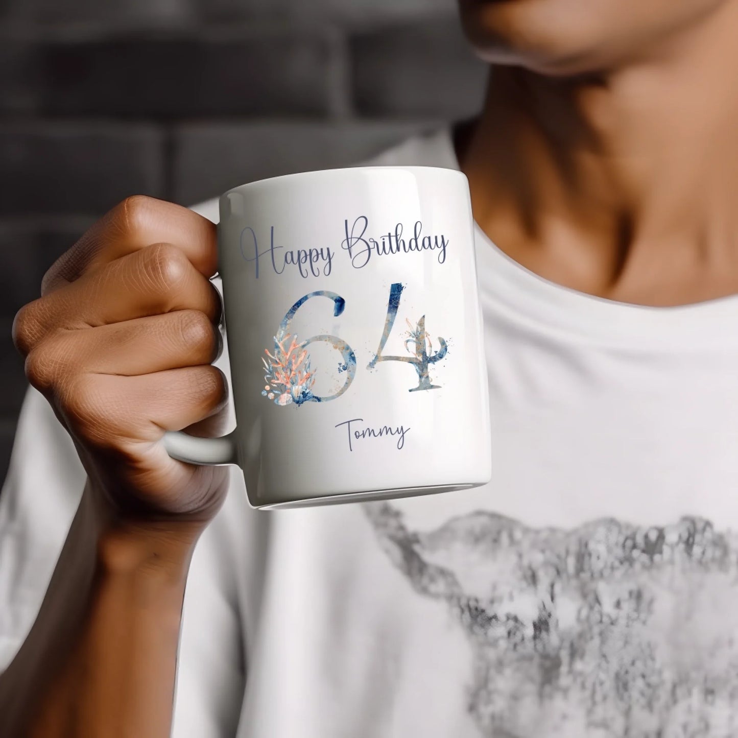 custom number birthday mug UK