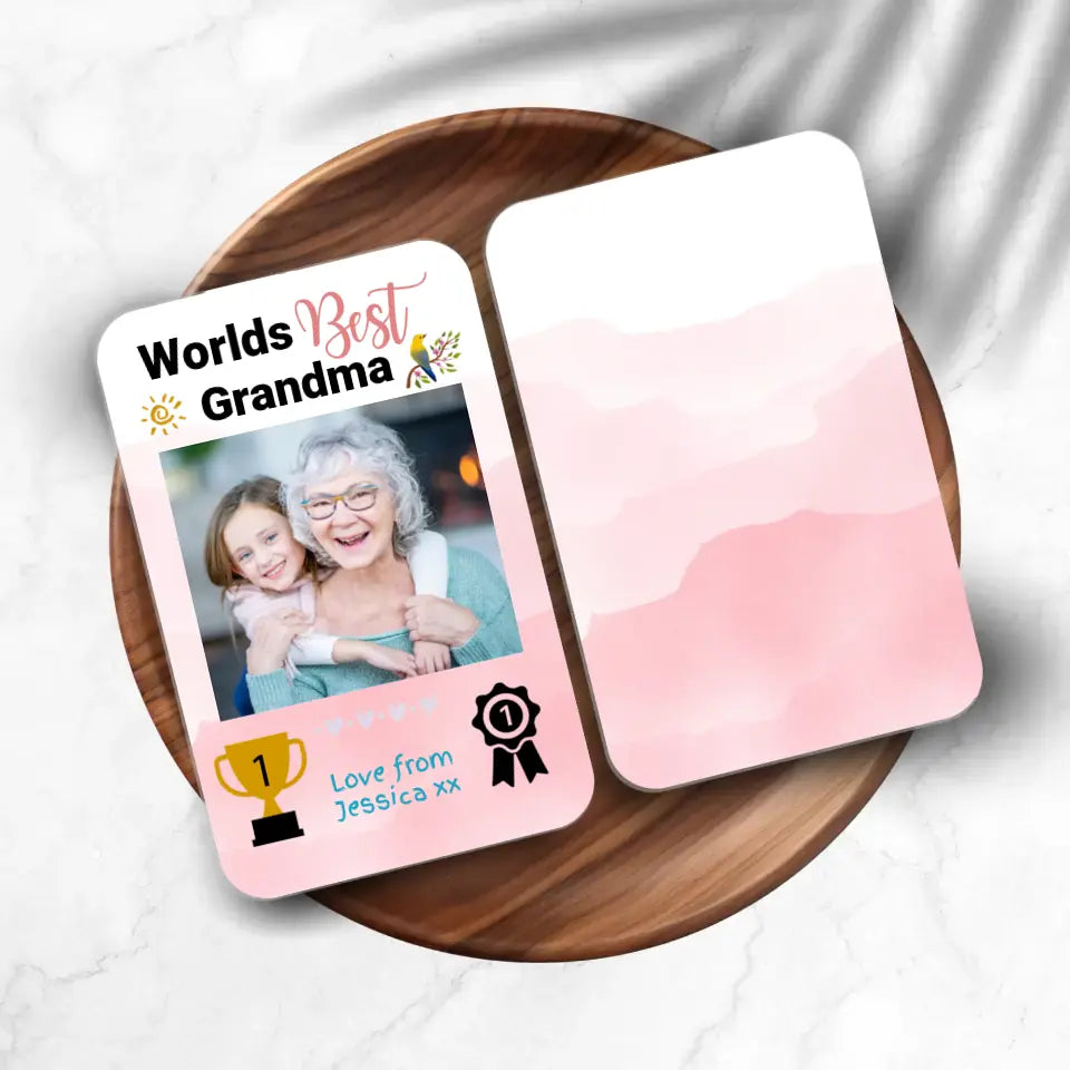 Worlds BEST Grandma (Custom) Wallet-Sized Card