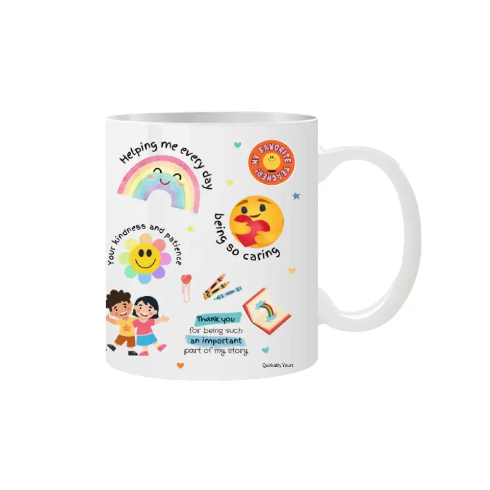 end of year teacher present cute mug personalise with teachers name