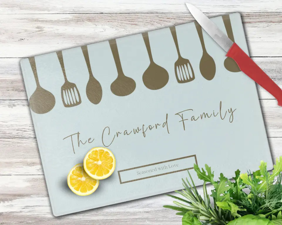 Personalised Chopping board with Family Name