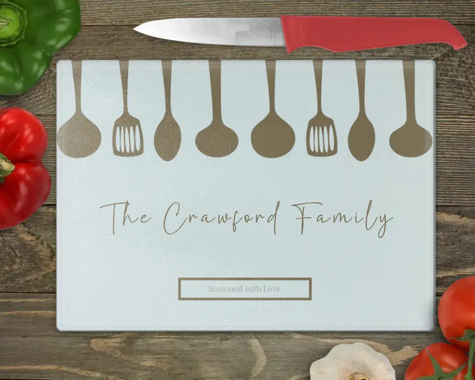 Personalised Chopping board with Family Name
