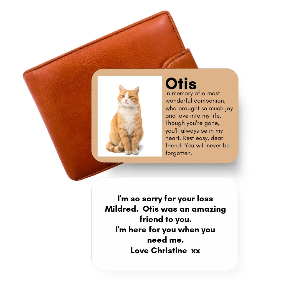 So Sorry For Your Loss - Pet Memorial Wallet Card