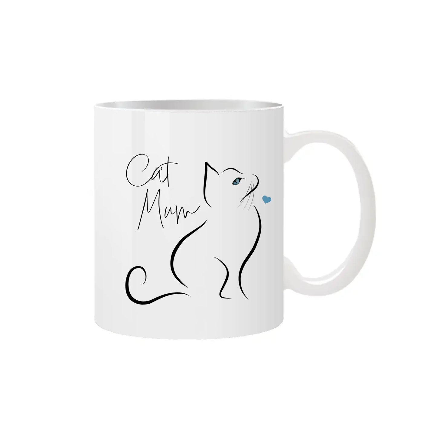 Cat Mug with Elegant Script “Cat Mum, Dad, Gran, Lover” – Gift for Cat Lovers UK
