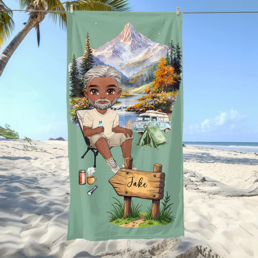 Personalised Camping Towel Quick Dry - Quirky Camping Gifts For Men Women