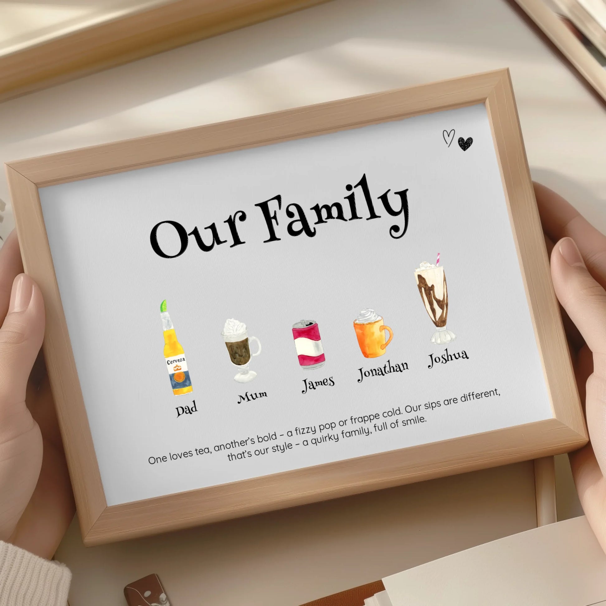 Personalised family drinks print