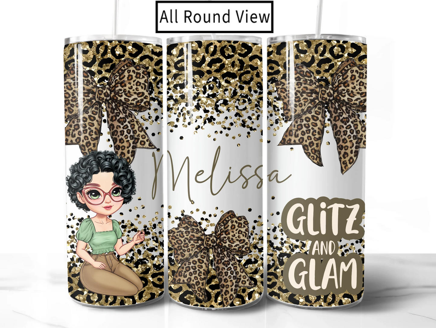 Glitz & Glamour Leopard Travel Mug – Custom Character