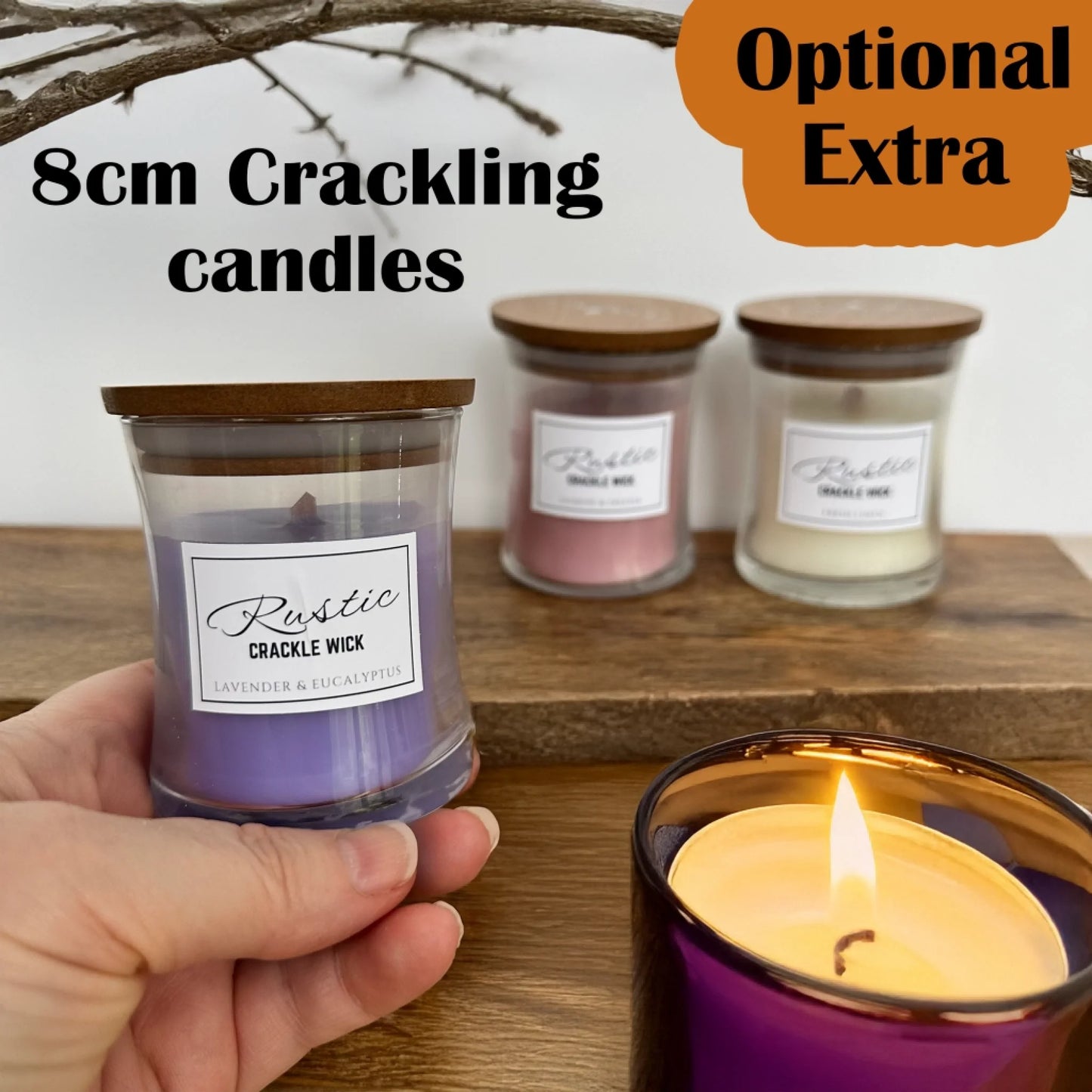 3 colour candles for gift sets optional extras