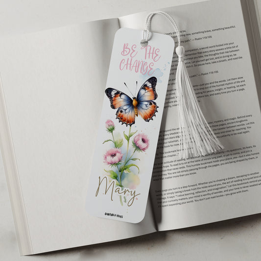 Personalised Inspirational Butterfly & Flowers Bookmark