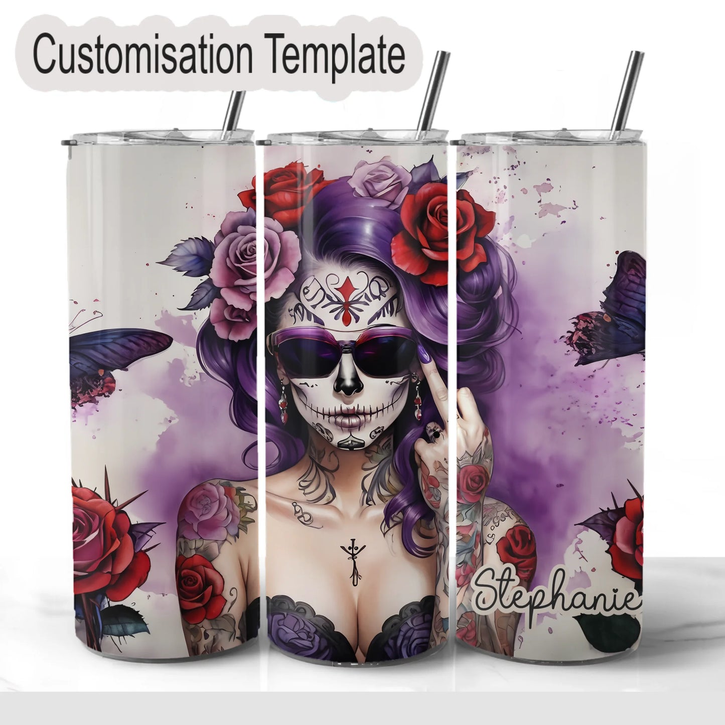 Design mockup Custom name travel mug with attitude