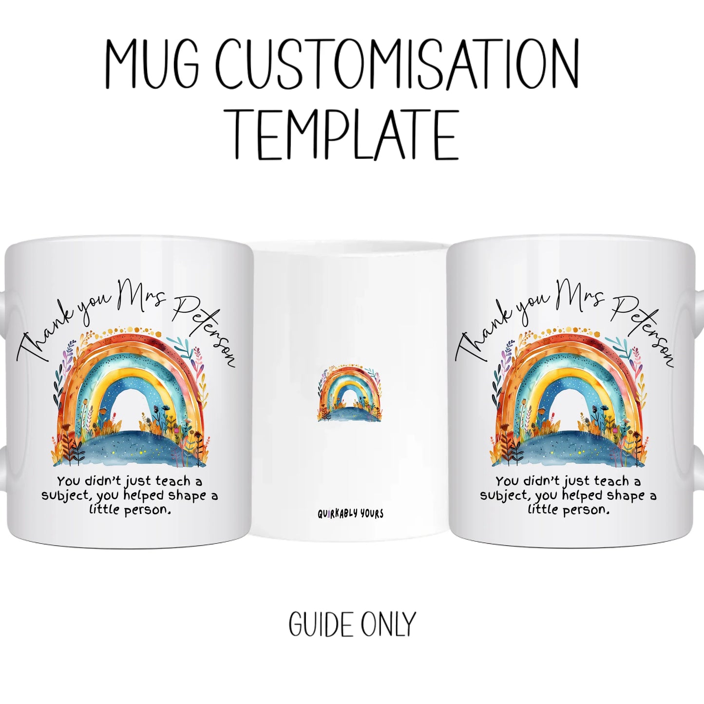 Mug Customisation template Custom teacher mug with heartfelt message