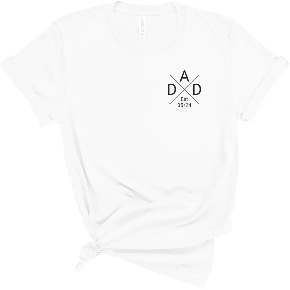 DAD with est date tshirt personalised