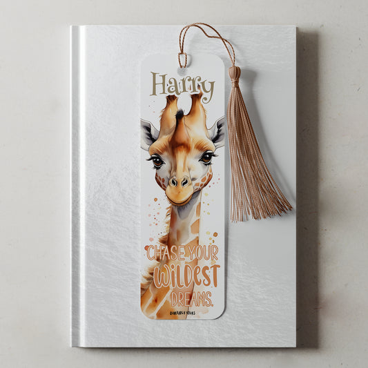Personalised Giraffe Bookmark – Inspirational Gift for Book Lovers