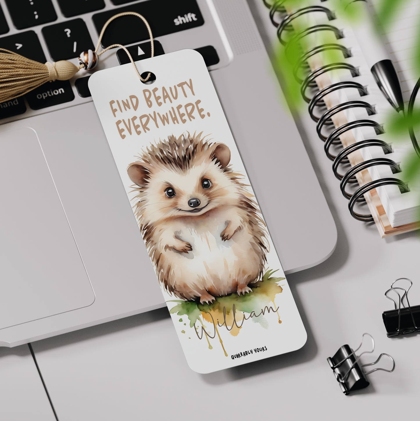 Find Beauty Everywhere Hedgehog Bookmark – Cute Gift for Book Lovers