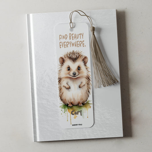 Find Beauty Everywhere Hedgehog Bookmark – Cute Gift for Book Lovers