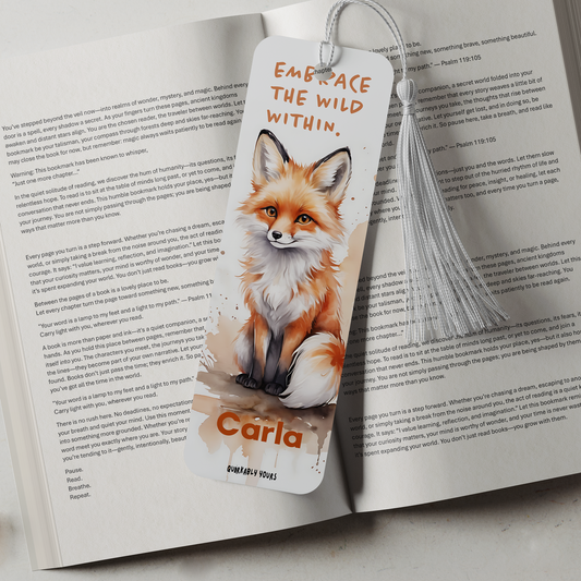 Wildlife bookmark with custom text