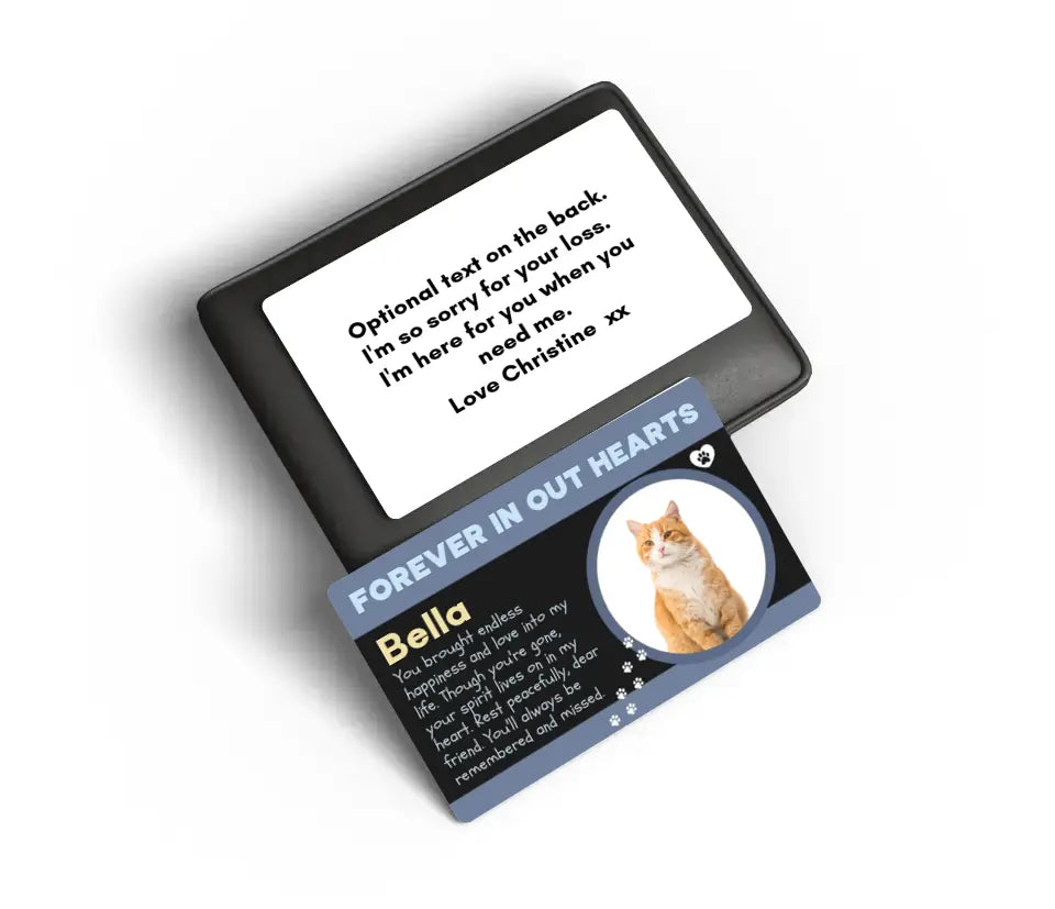 upload for cat memorial credit card style