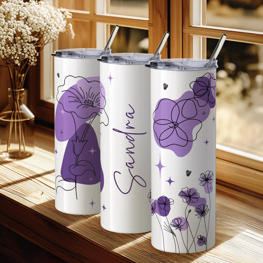 personalised modern art tumbler with abstract design