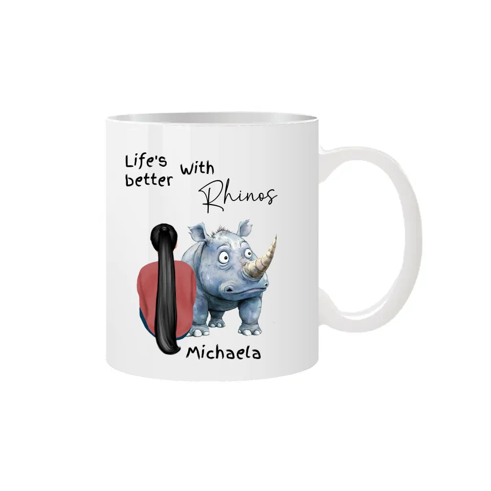 Adorable rhino-themed mug