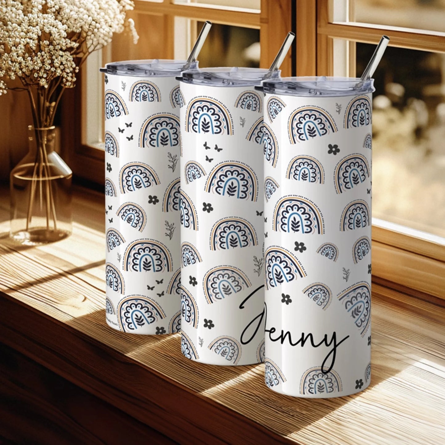 Fun back-to-school tumbler with name personalisation
