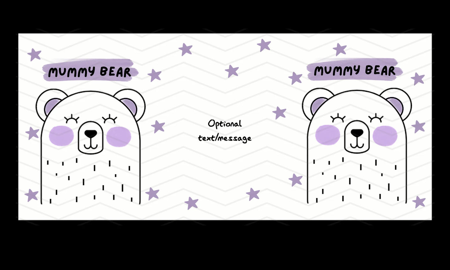 Cartoon illustration of bears with a starry background