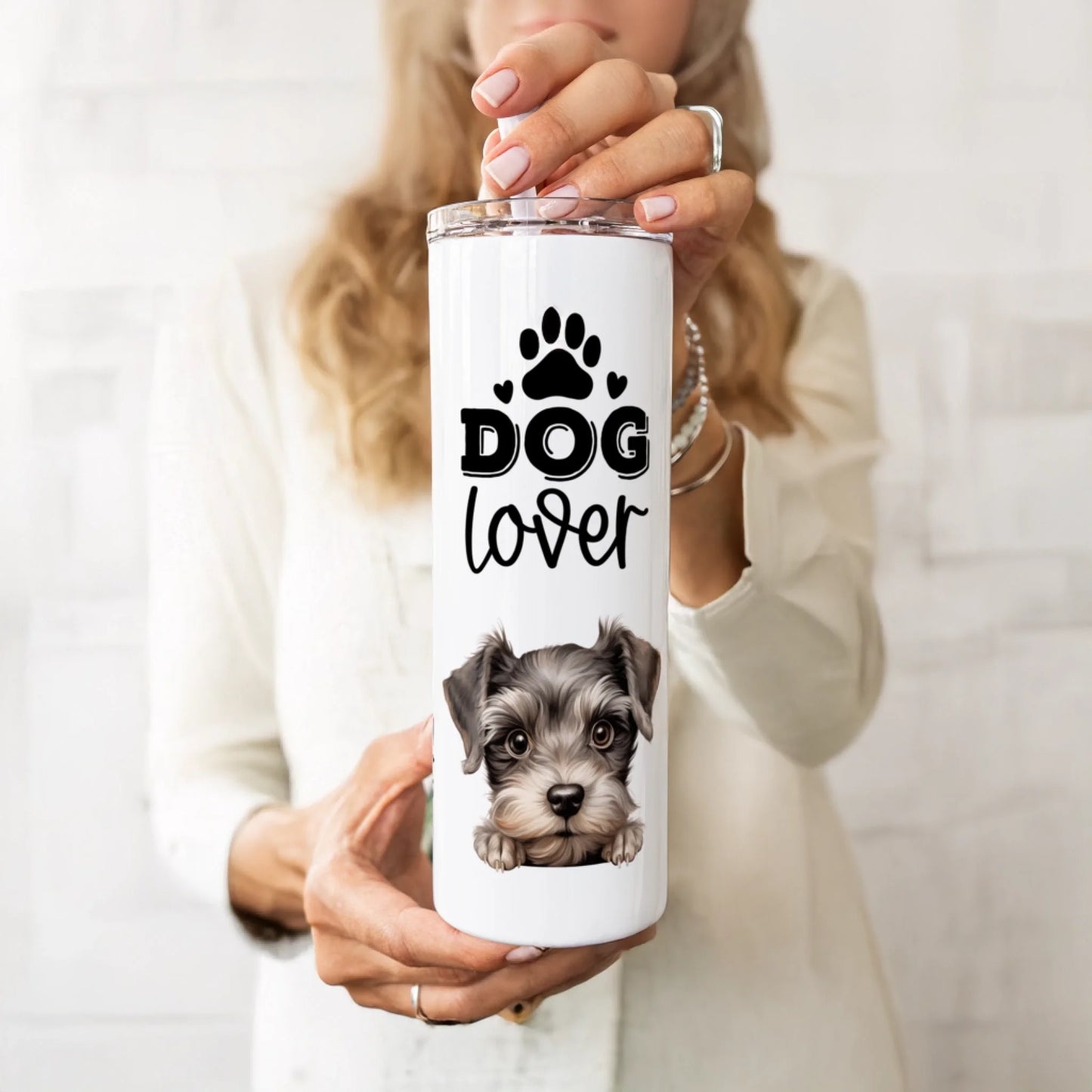 Personalised dog lover tumbler with name