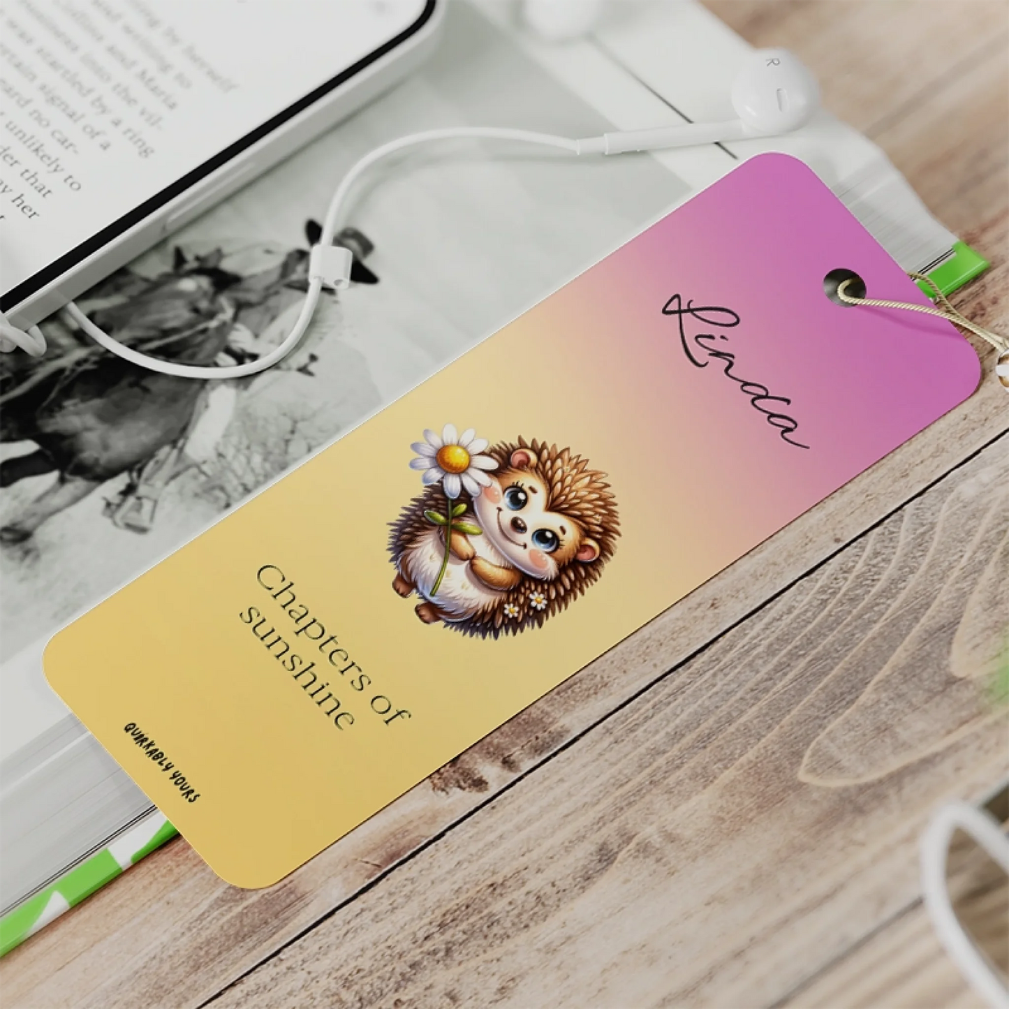Animal with flowers bookmark Birthday gift for readers