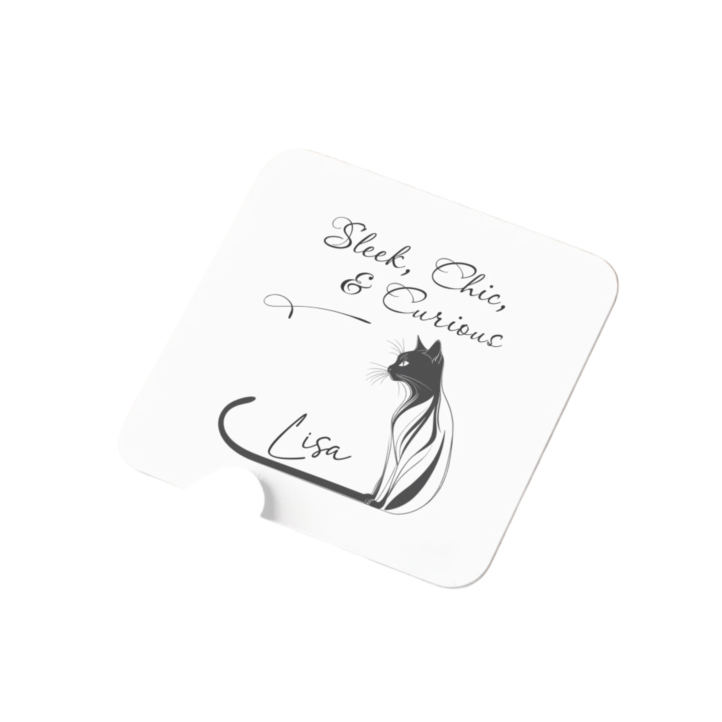 Quirky cat-themed drink coaster