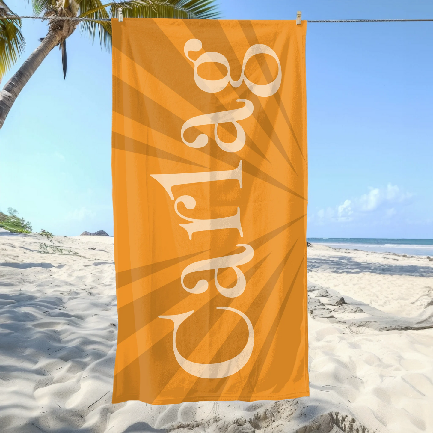 Quirky name towel with retro design