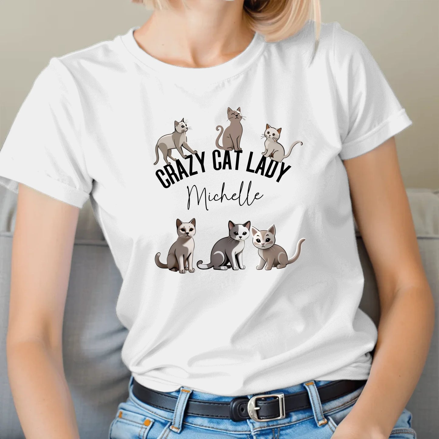 Bold lettering with six quirky cats design