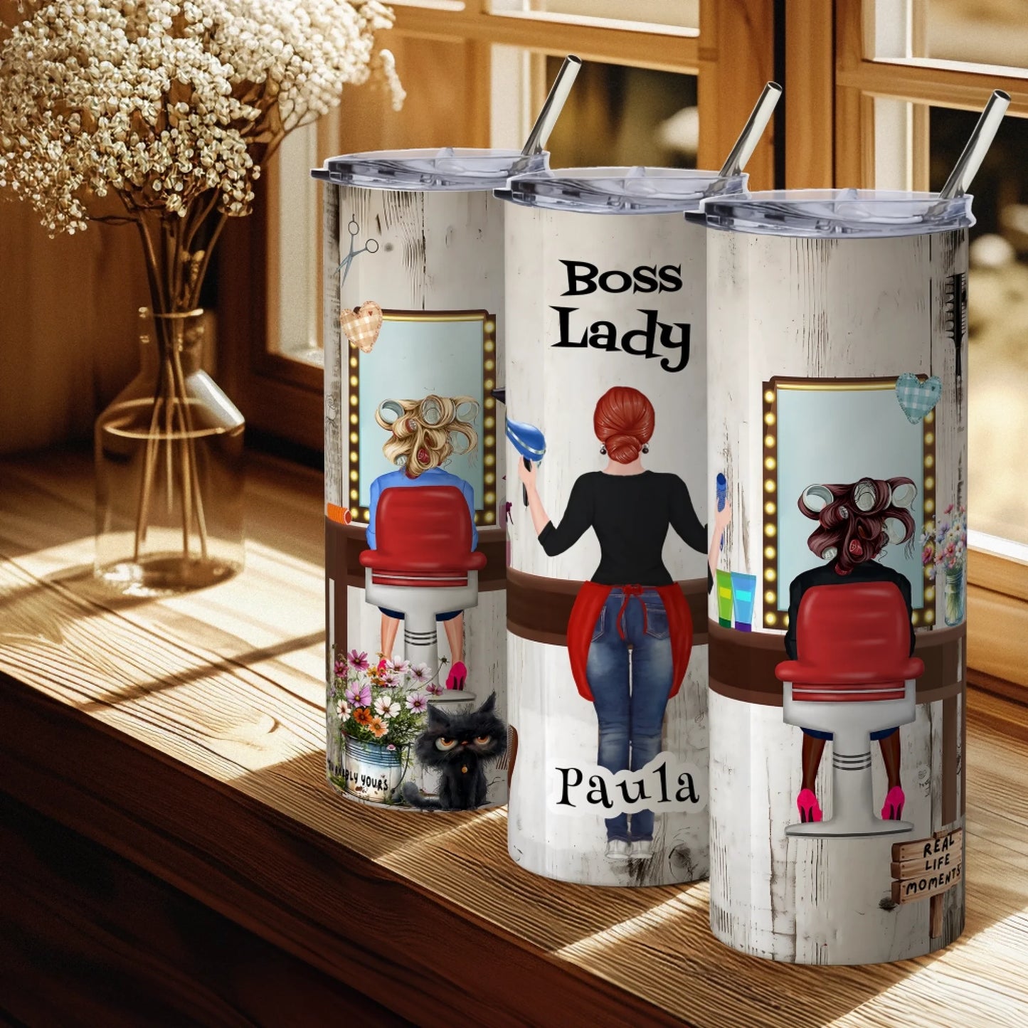 Boss lady salon travel mug personalised