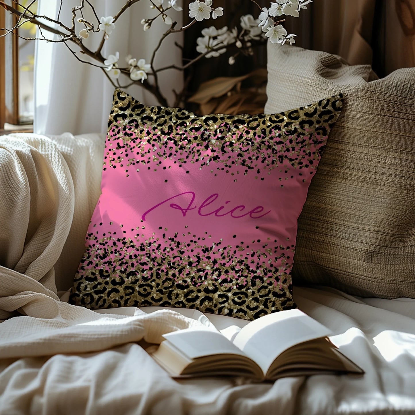 Personalised female character cushion