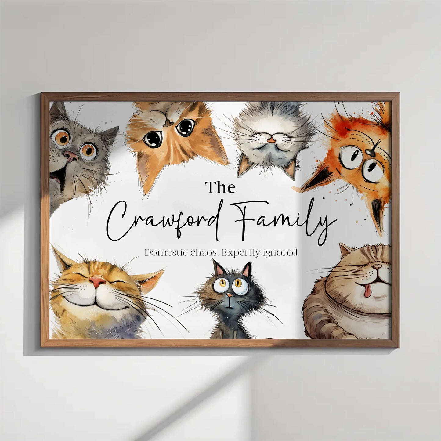 Peeking cats illustration UK