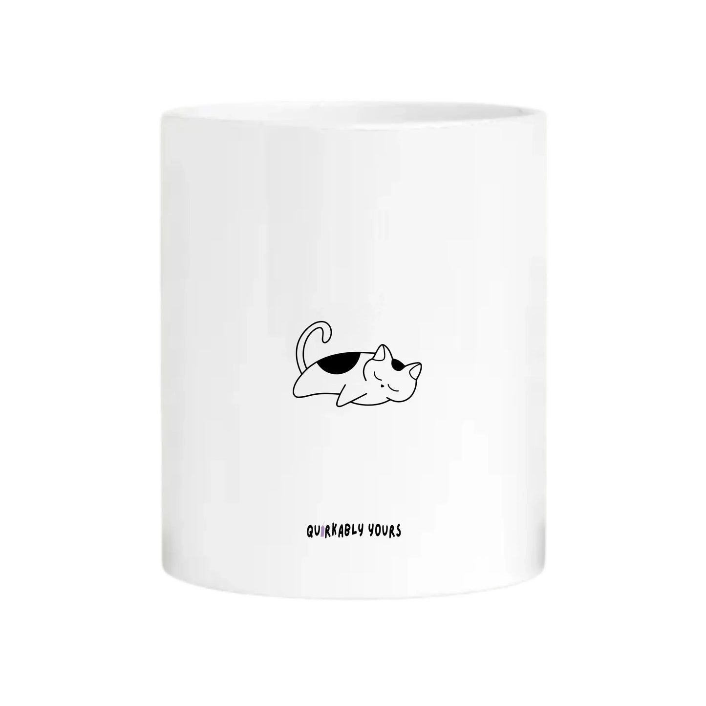 Cartoon-style cat owner mug for men