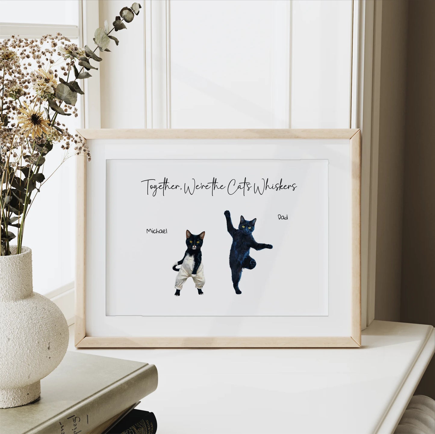Customisable cat art gift for home