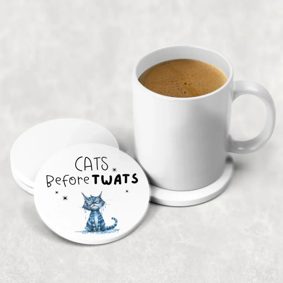 ceramic coaster for cat lovers
