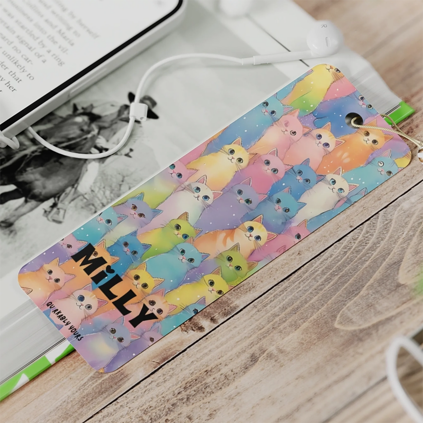 Colourful cats Quirky Bookworm Gift for Cat Fans