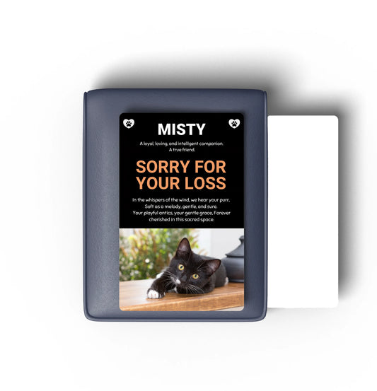 Cat remembrance aluminium wallet card