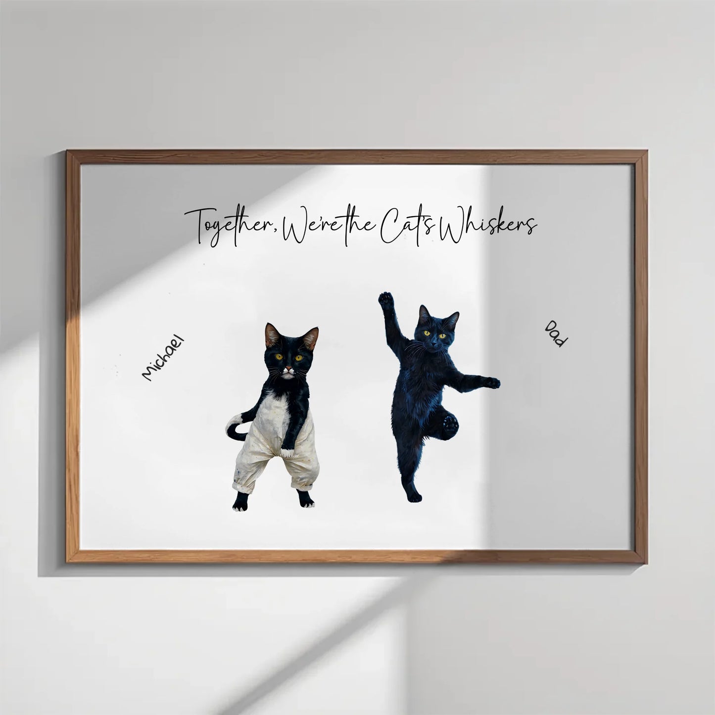Funny cat-themed family print