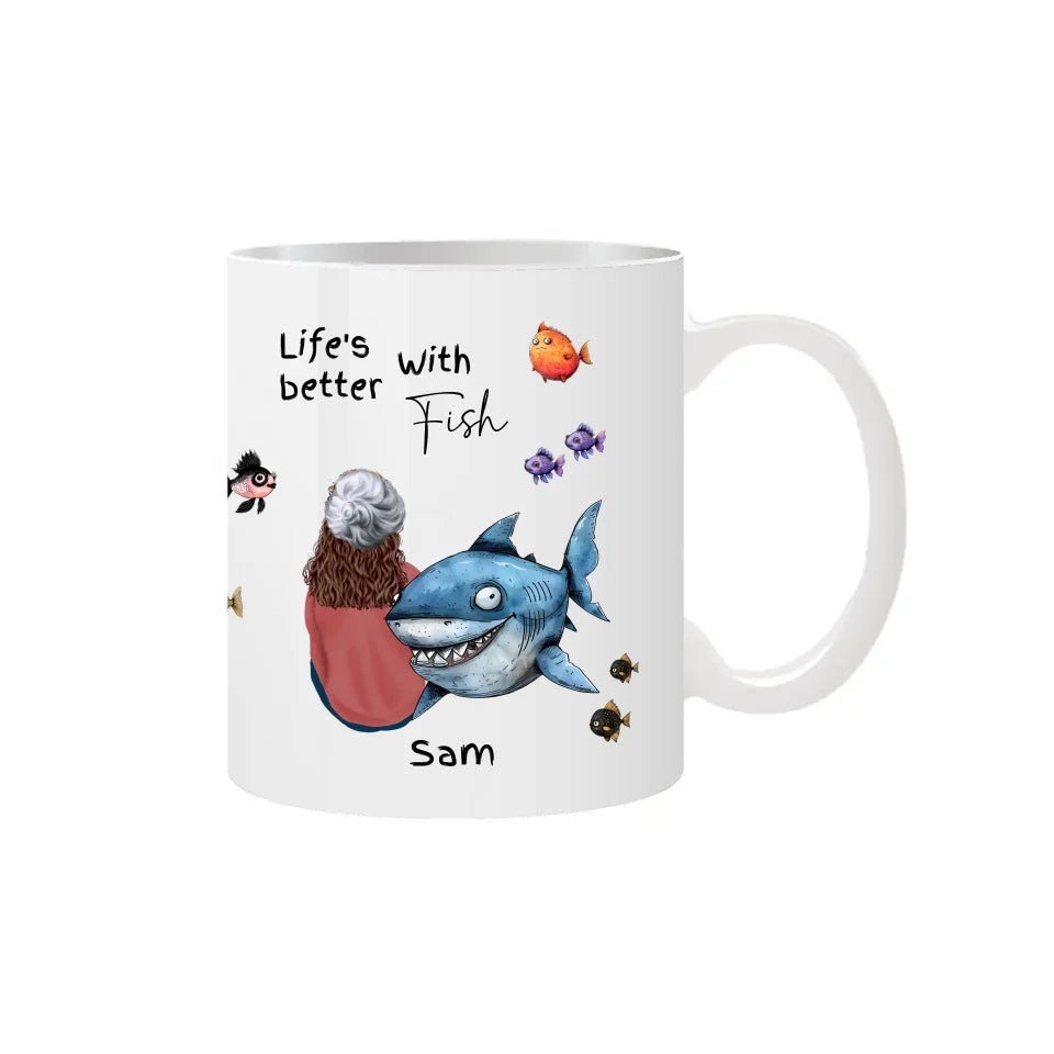 Fishing-themed mug