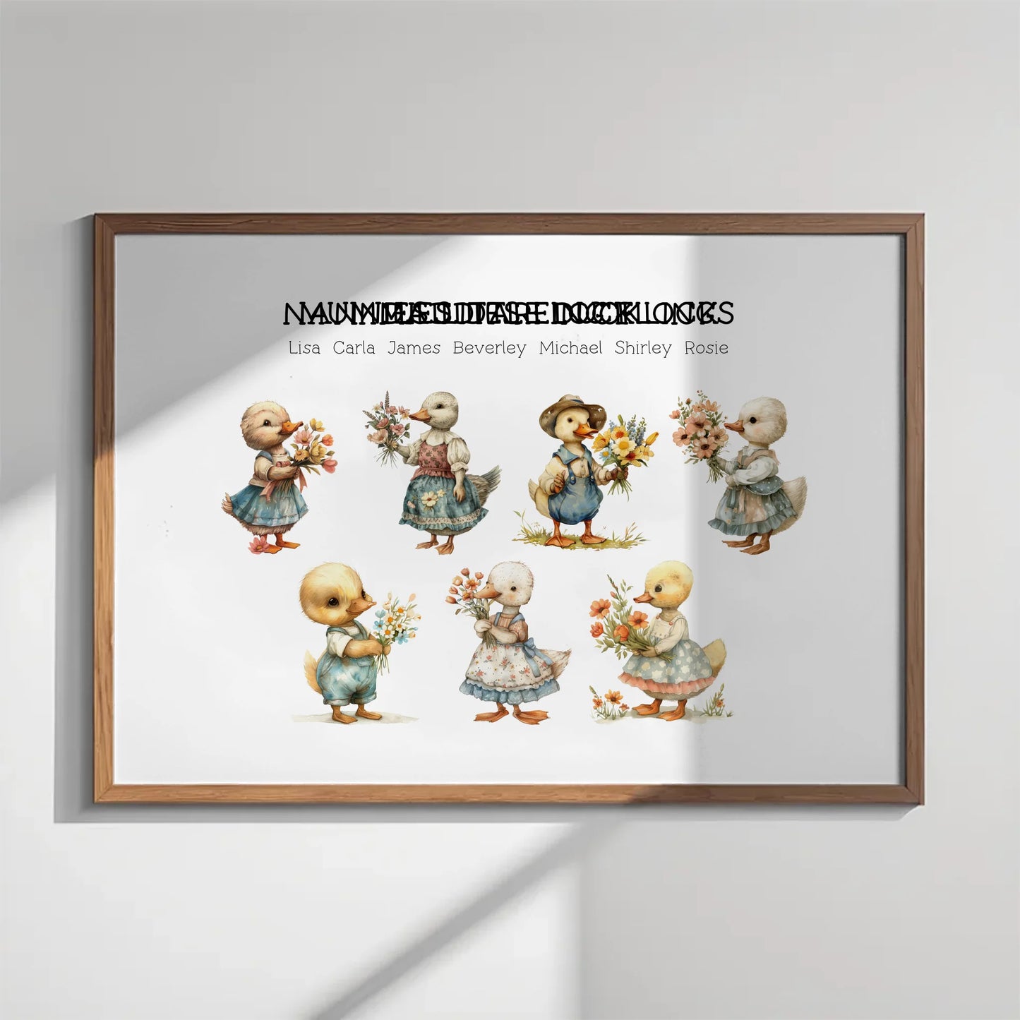 Cute duck print with custom heading and names