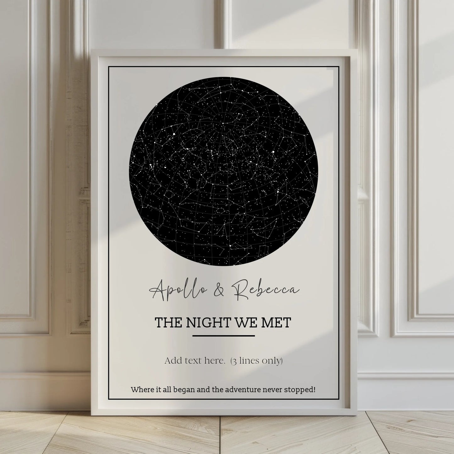 Celestial sky map wall art personalised