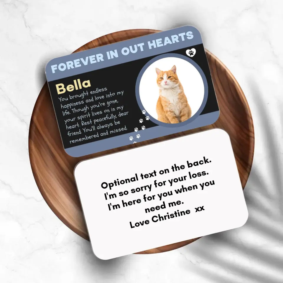 credit card size gift card for cat memorial add you photo gift