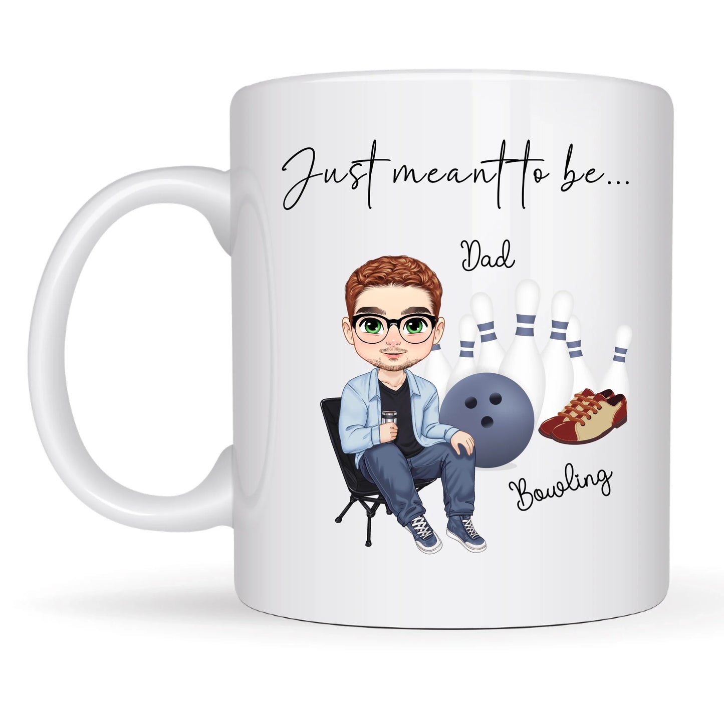 bowling chibi character mug