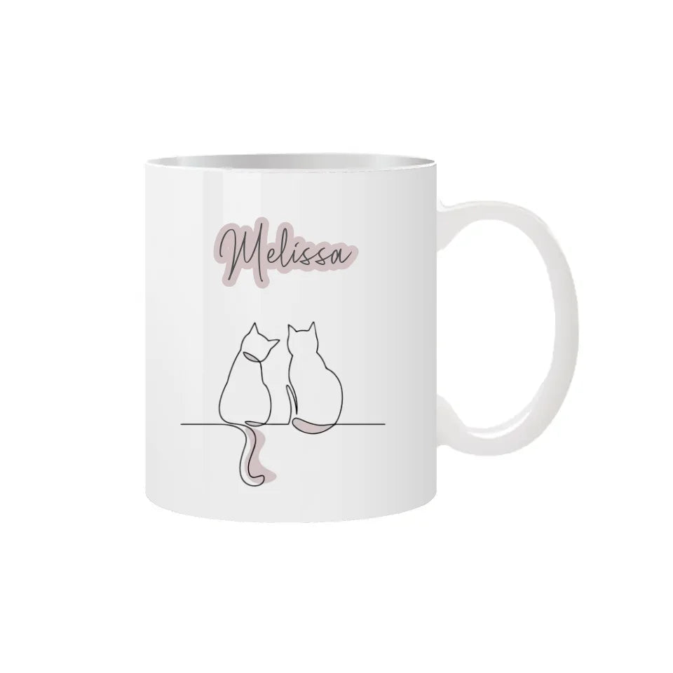 Customisable cat sketch mug for gifts
