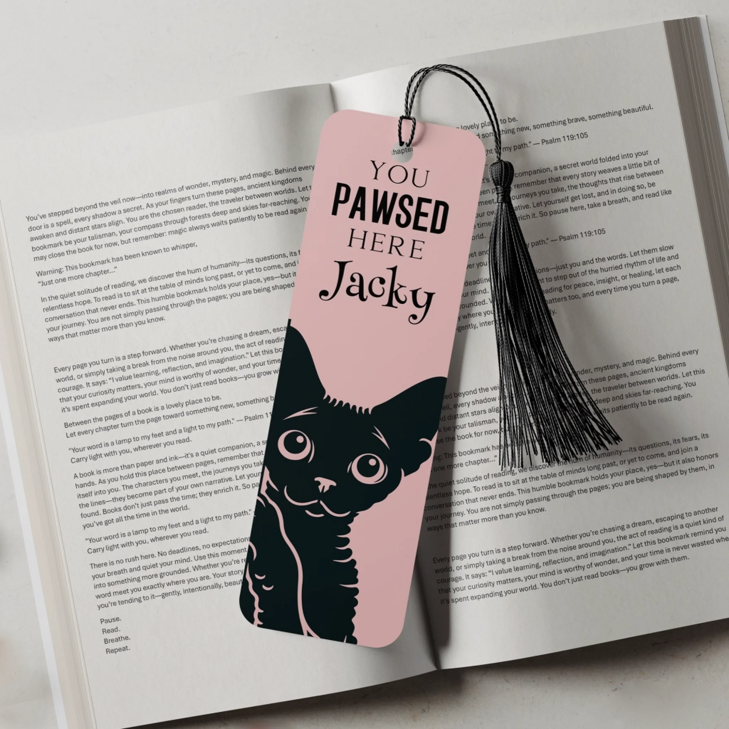 custom name cat bookmark UK