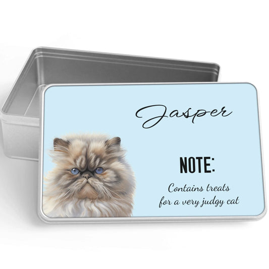 Funny treat tin for cats