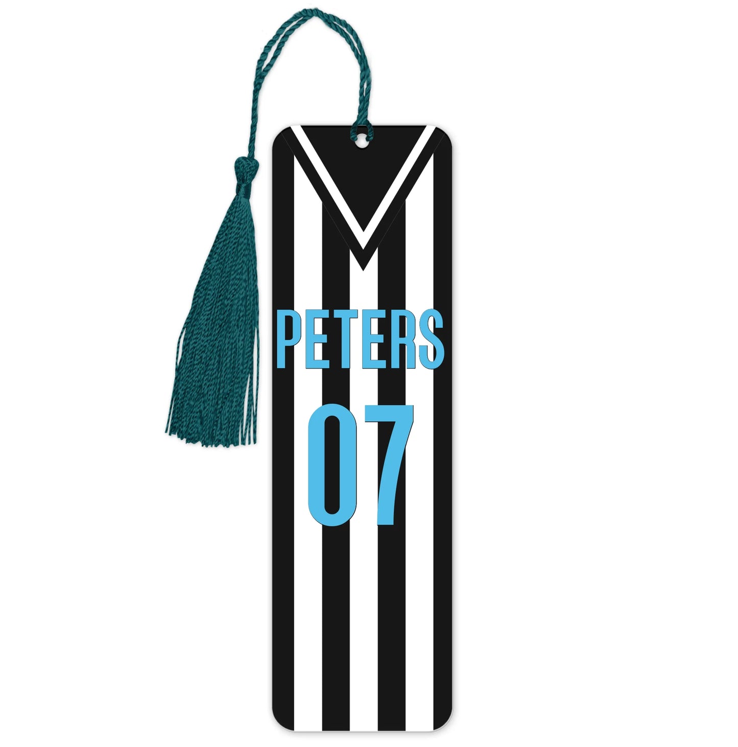 personalised bookmark with football theme