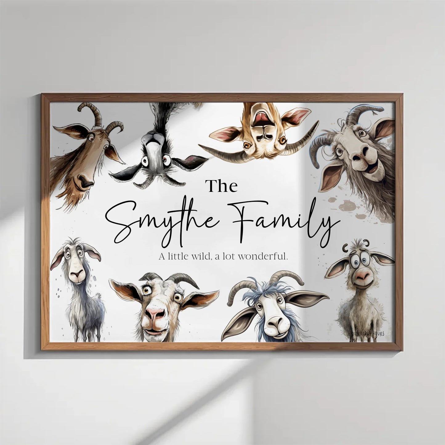 Custom goat herd artwork with names