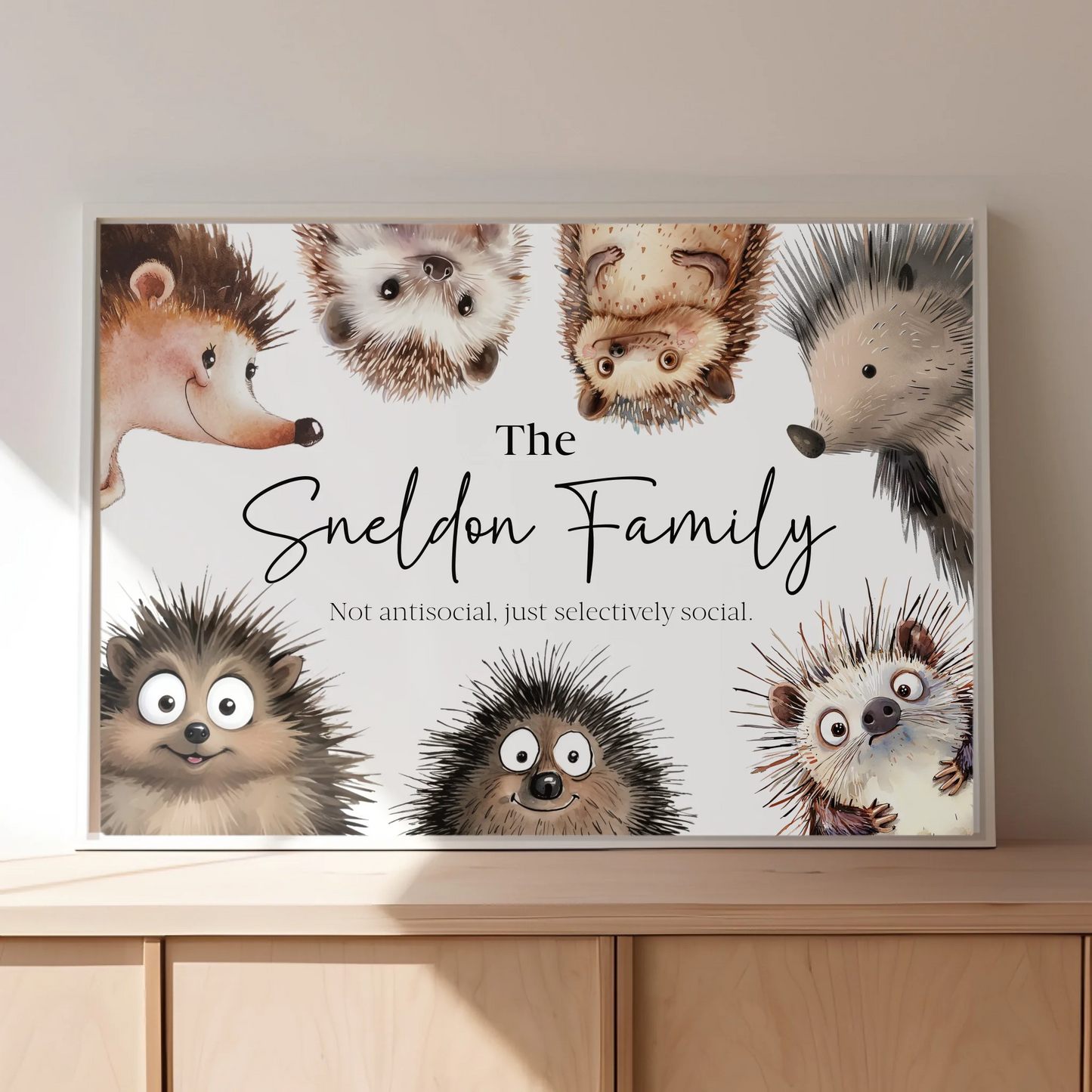Unique Hedgehog Family Wall Art
